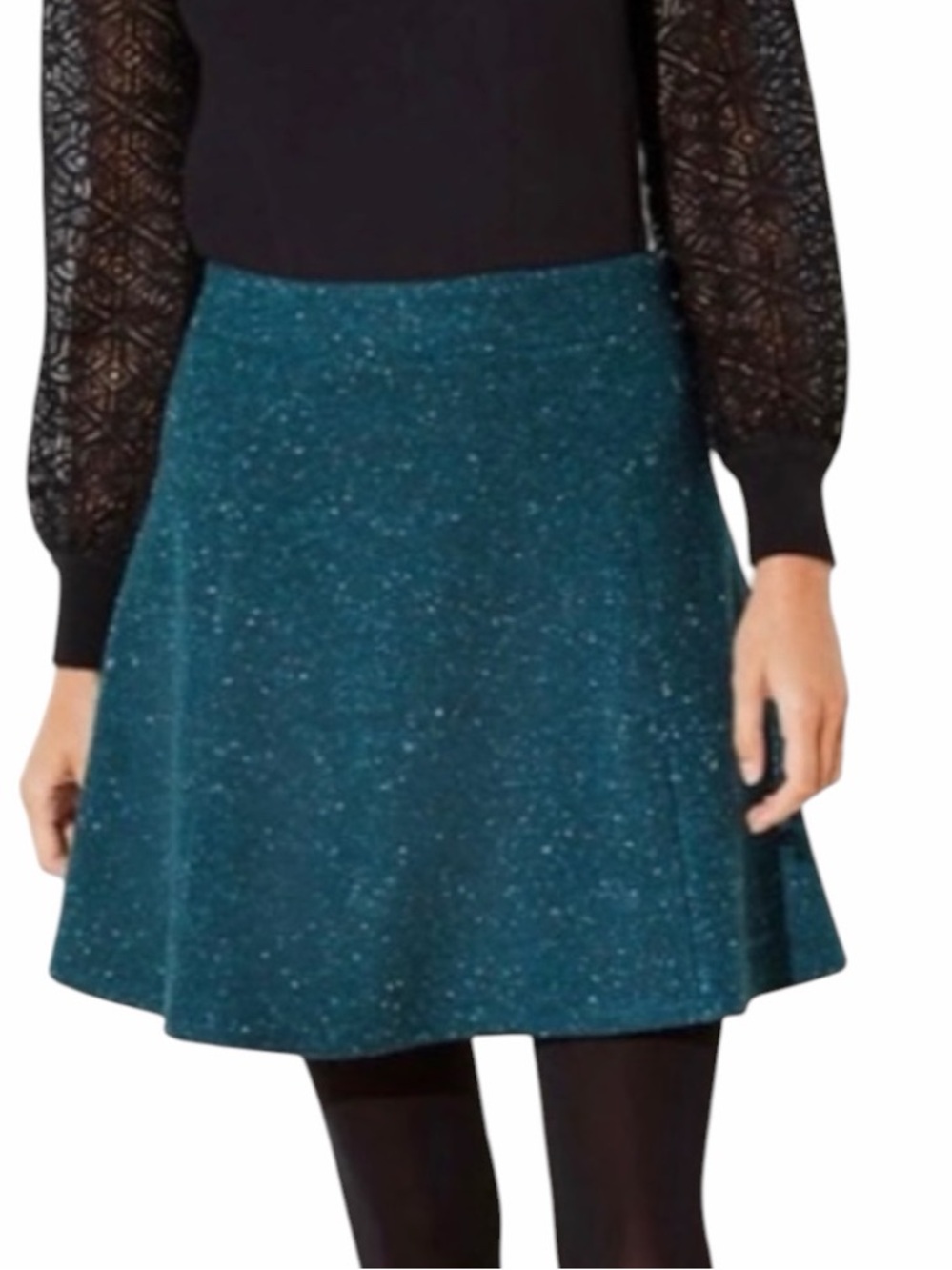 Loft Green Flecked Flippy Skirt Size Small